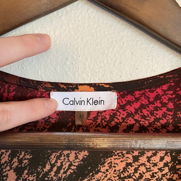 Calvin Klein Ruffle Front Snake Print Tank Top - Picture 4 of 6